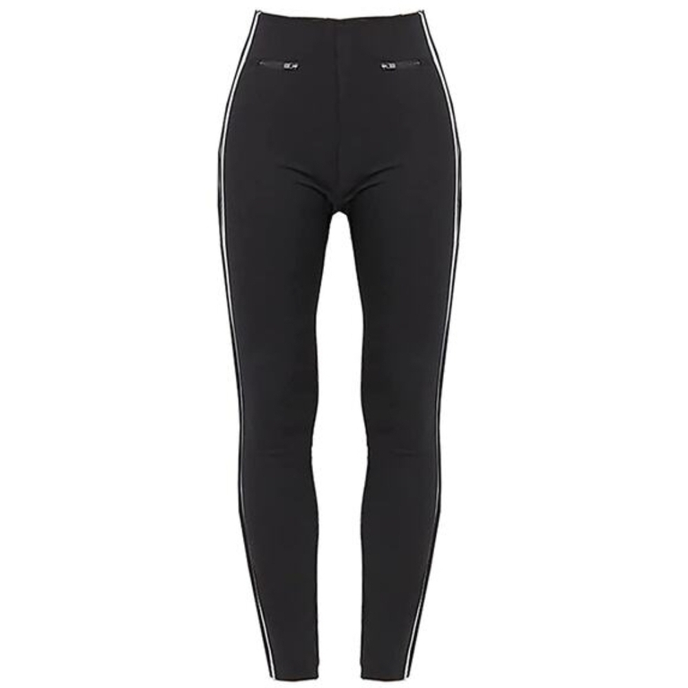 Spanx The Perfect Pant Ankle Piped Skinny black and white, Womens M Petite - Picture 2 of 11